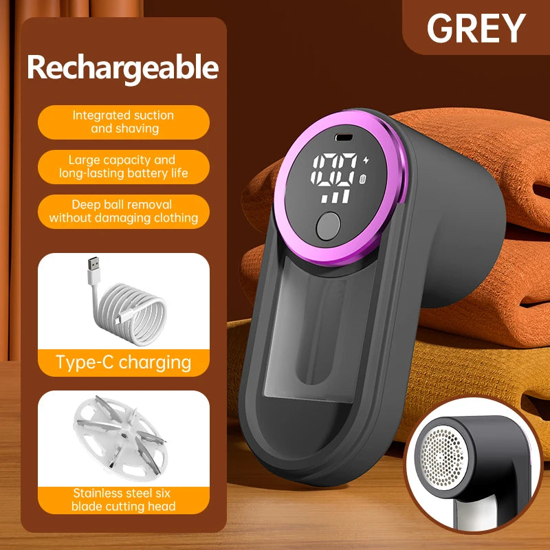 Lint Remover for Clothing Portable Electric Fuzz Pellet Remover LED Display Rechargeable for Clothes Fabric Shaver Fluff Remover