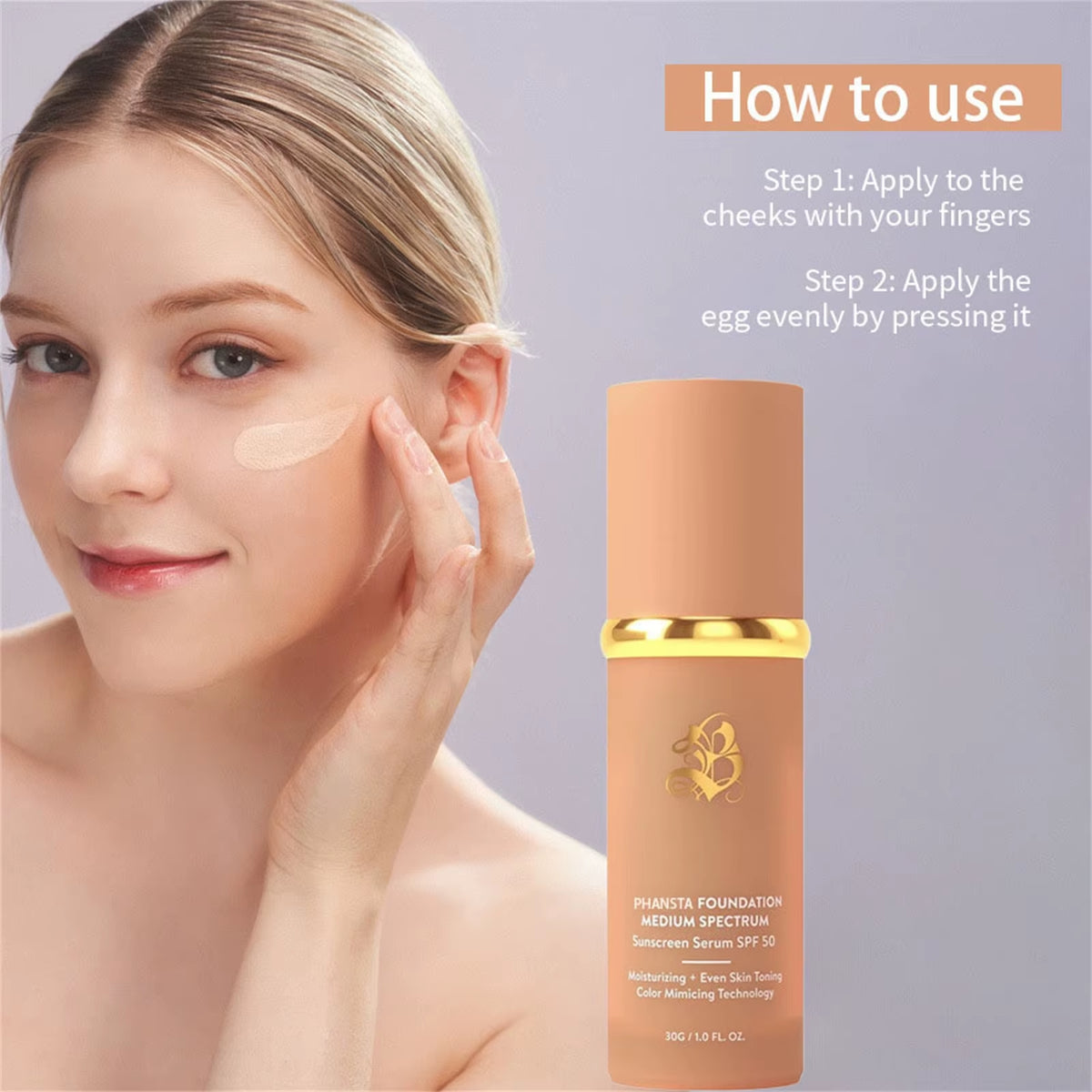 New Biomimic Foundation 4 in 1 Spectrums 4 in 1 Biomimic Light Spectrums Foundation with Spf50+ Longwearing
