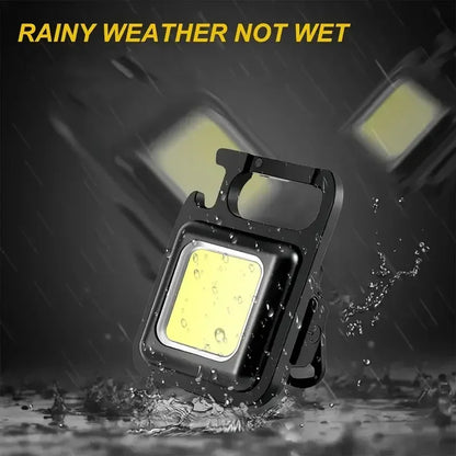 1/2PCS USB COB Keychain Work Light Flashlight Super Bright Emergency Light,Bottle Opener,With Magnetic Base for Outdoor Camping
