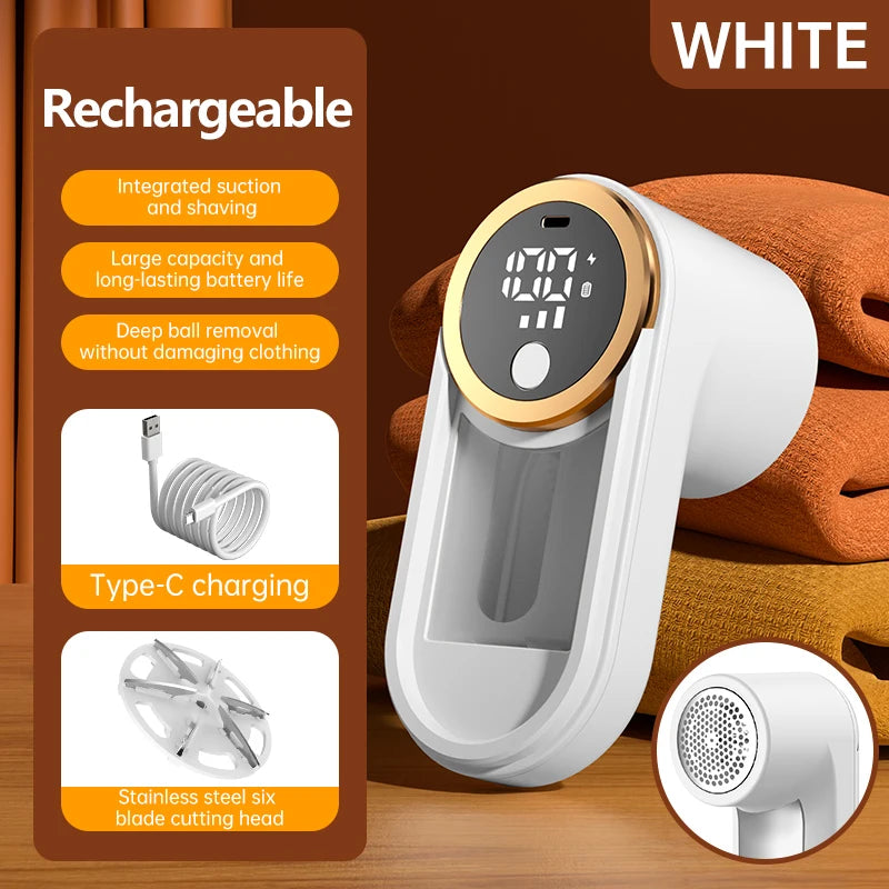 Lint Remover for Clothing Portable Electric Fuzz Pellet Remover LED Display Rechargeable for Clothes Fabric Shaver Fluff Remover